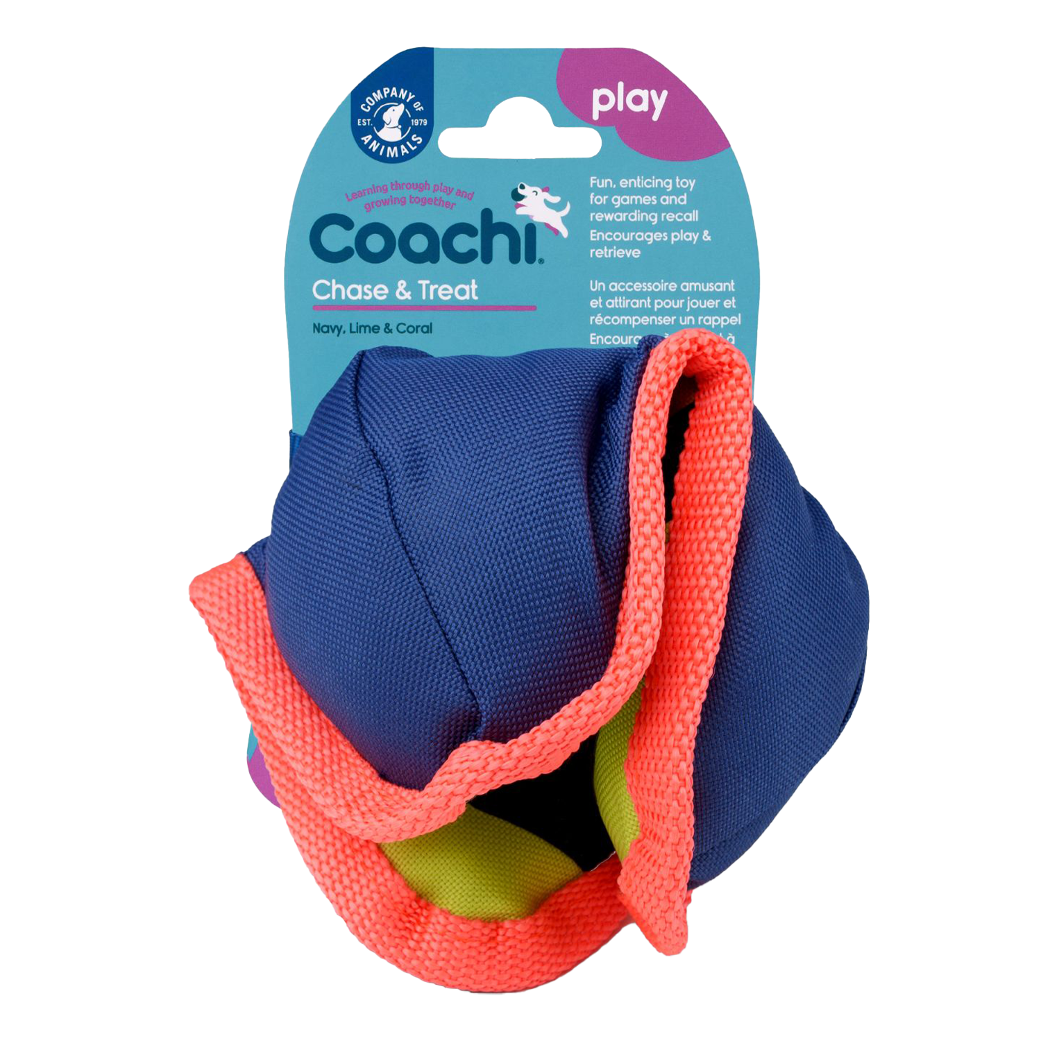Coachi Chase & Treat Navy, Lime & Coral