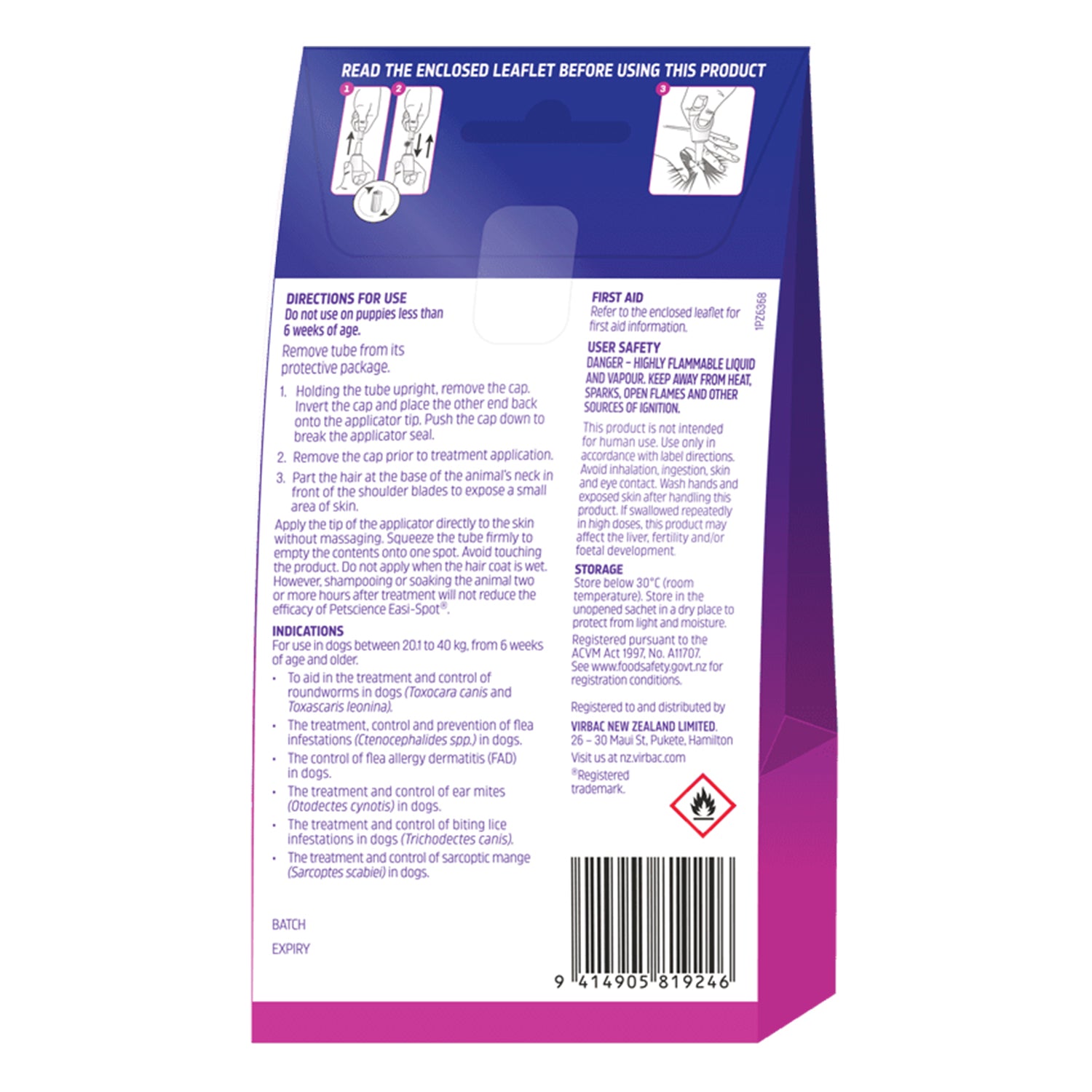 Petscience Easi-Spot Flea & Worm