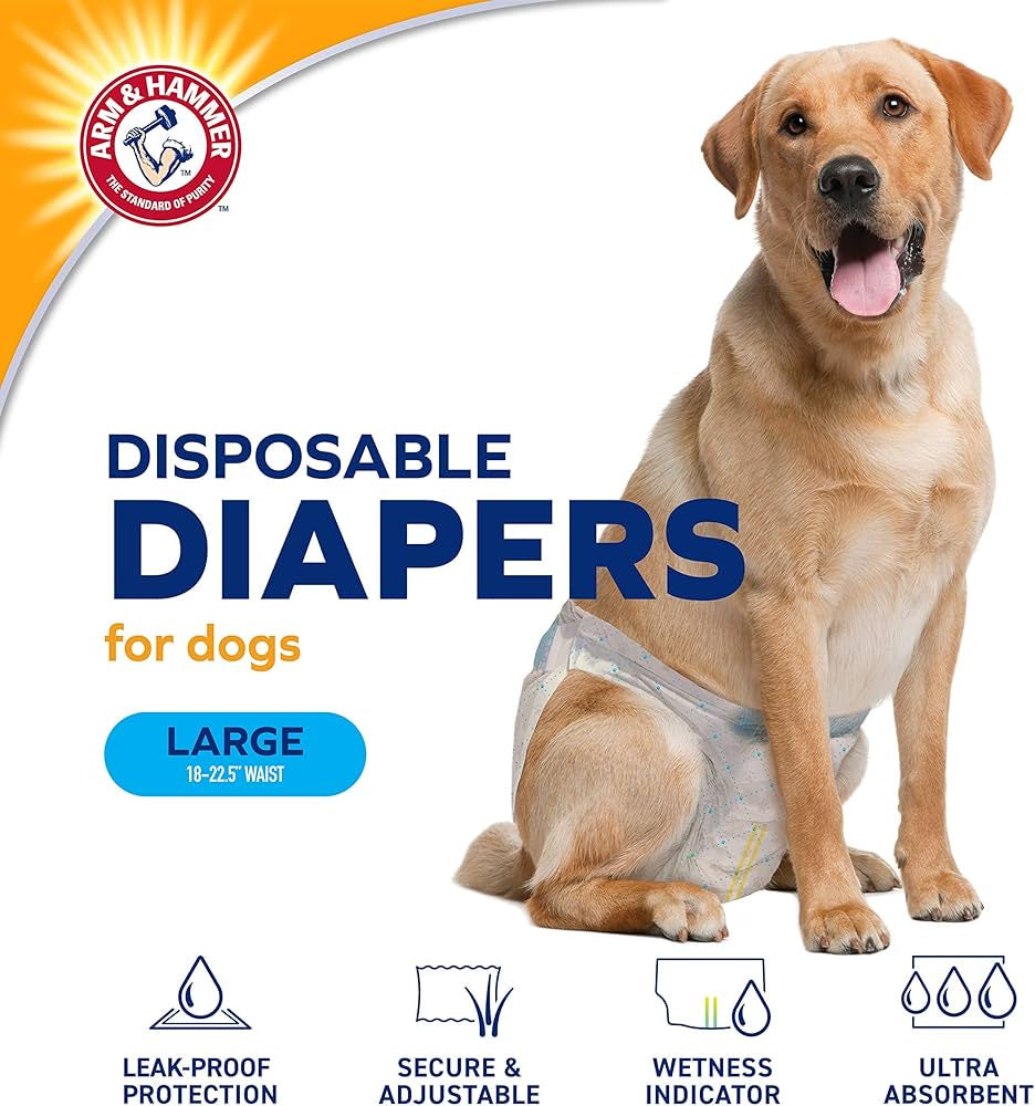 Arm & Hammer Lrg. Diapers-18"-23" Waist - 12 Pack