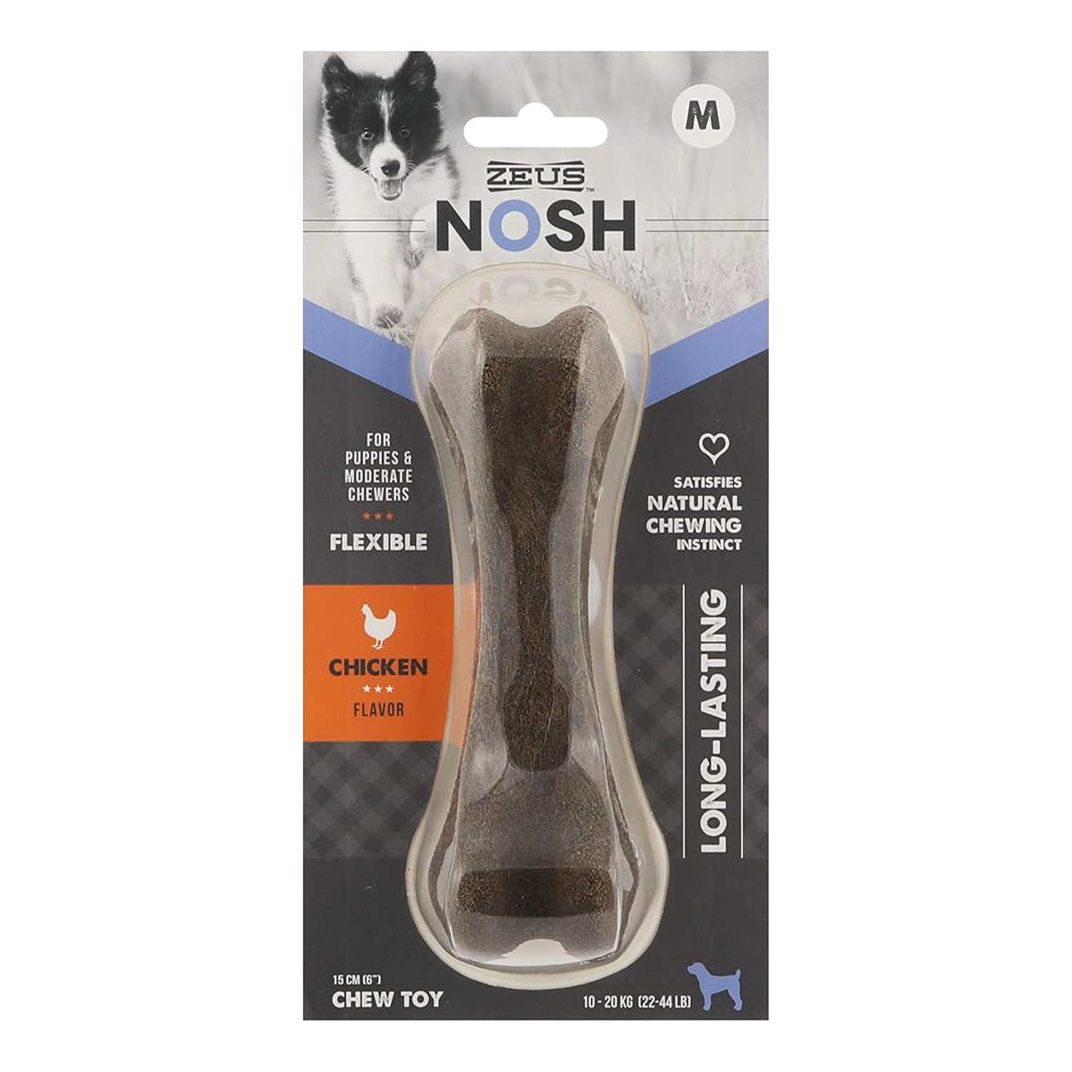 Zeus Nosh Flexible Chew Bone Chicken Flavour For Puppies