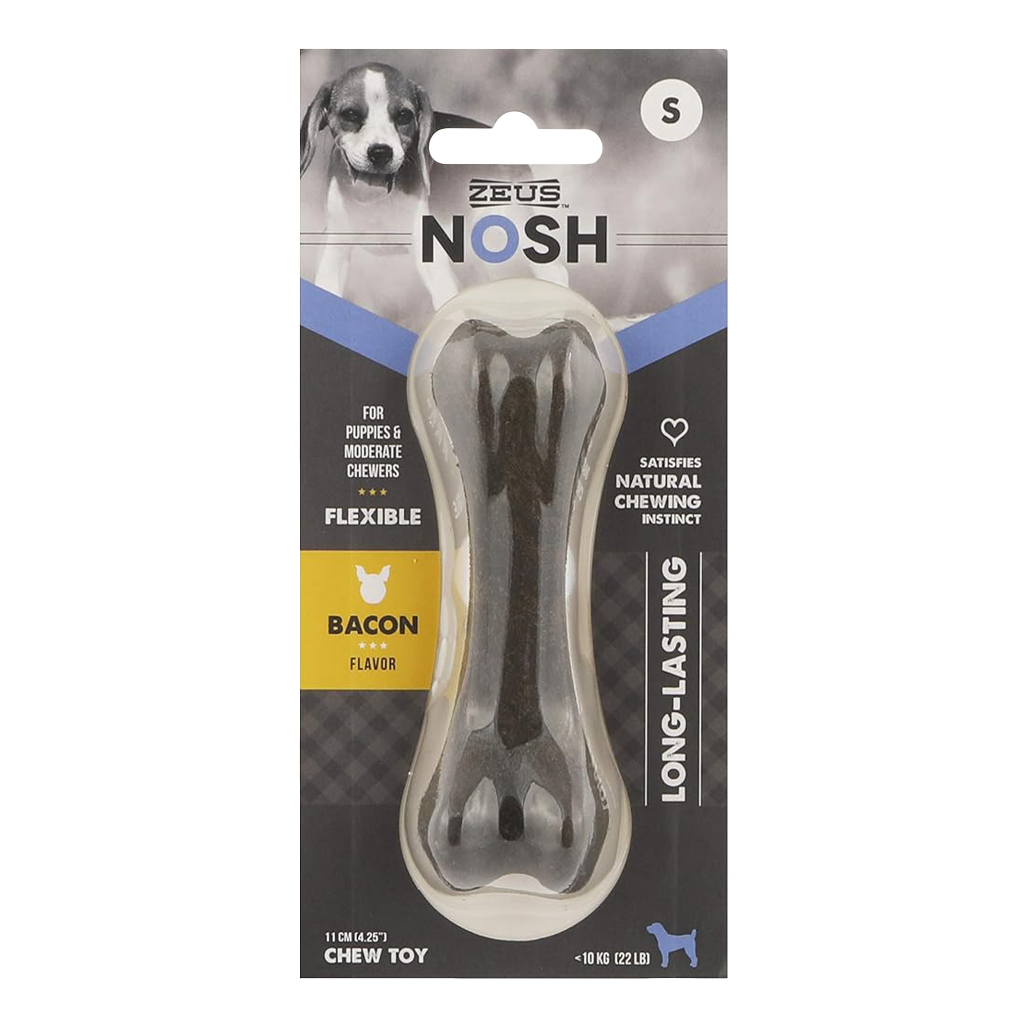 Zeus Nosh Flexible Chew Bone Bacon Flavour For Puppies