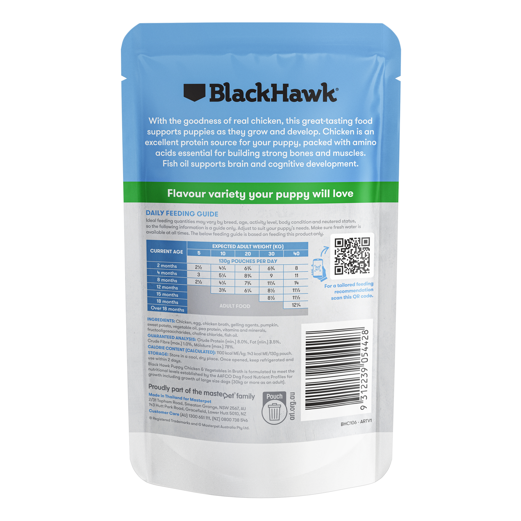 Black Hawk Puppy Original Puppy Pouch Chicken & Veg