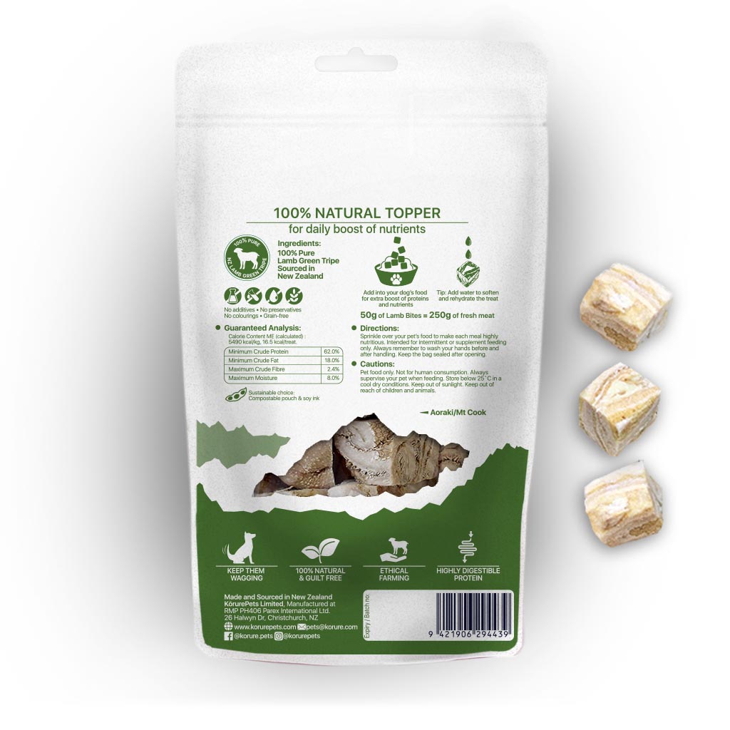 Korure Pets Dog Green Tripe Topper 40g