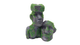 Twin Easter Island statues with moss