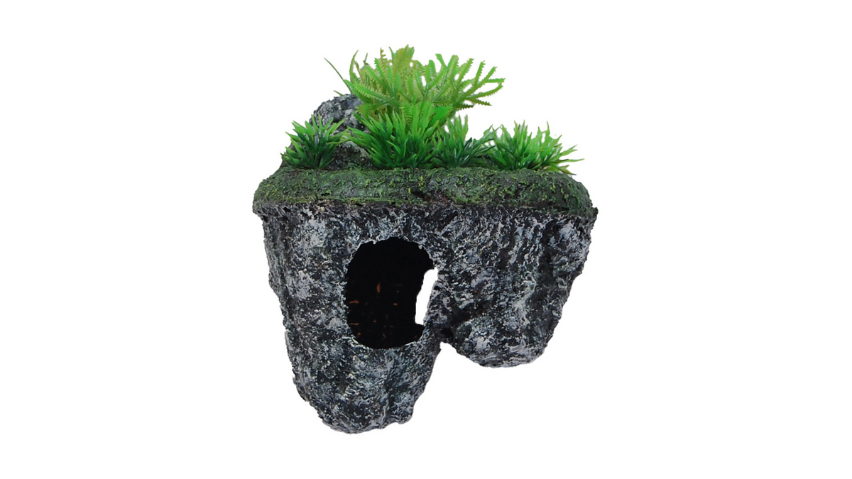 Floating island with plant 15cm Grey