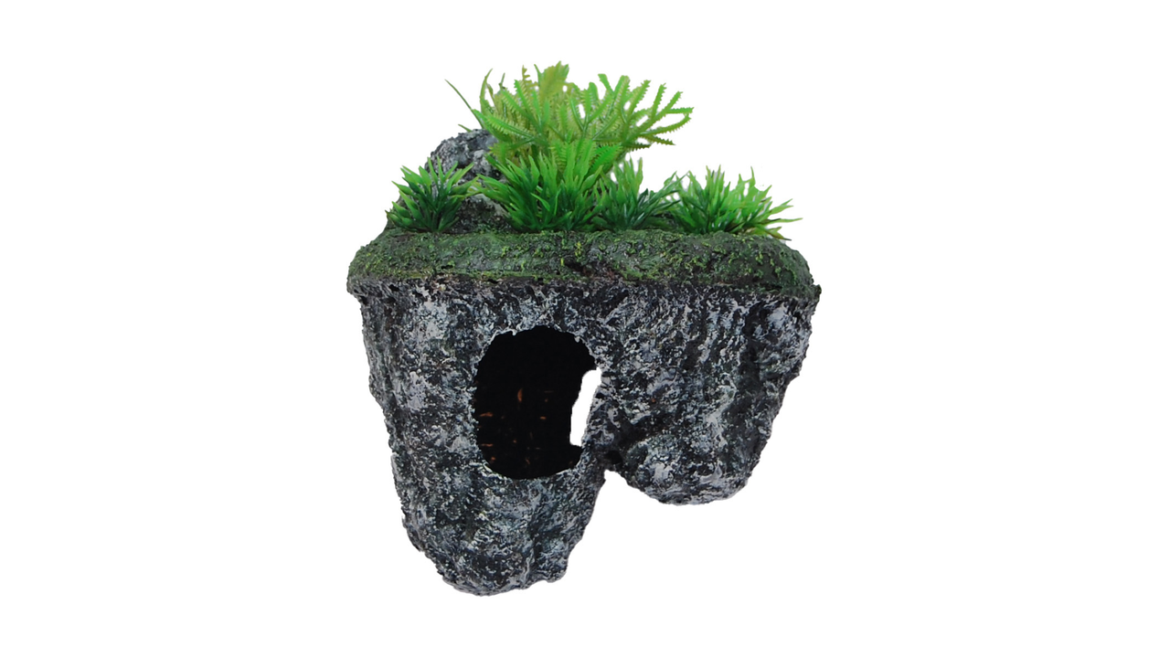 Floating island with plant 15cm Grey