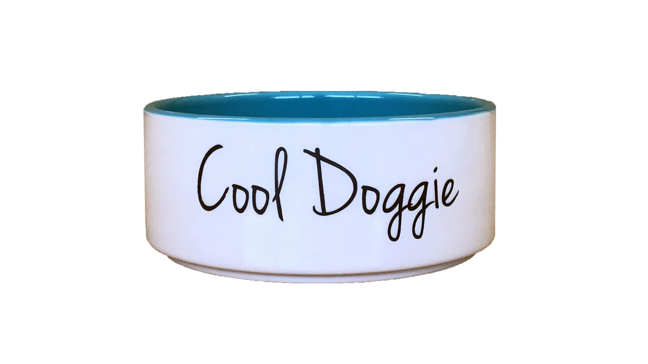 Cool Doggie Bowl Natural/Teal 15cm*