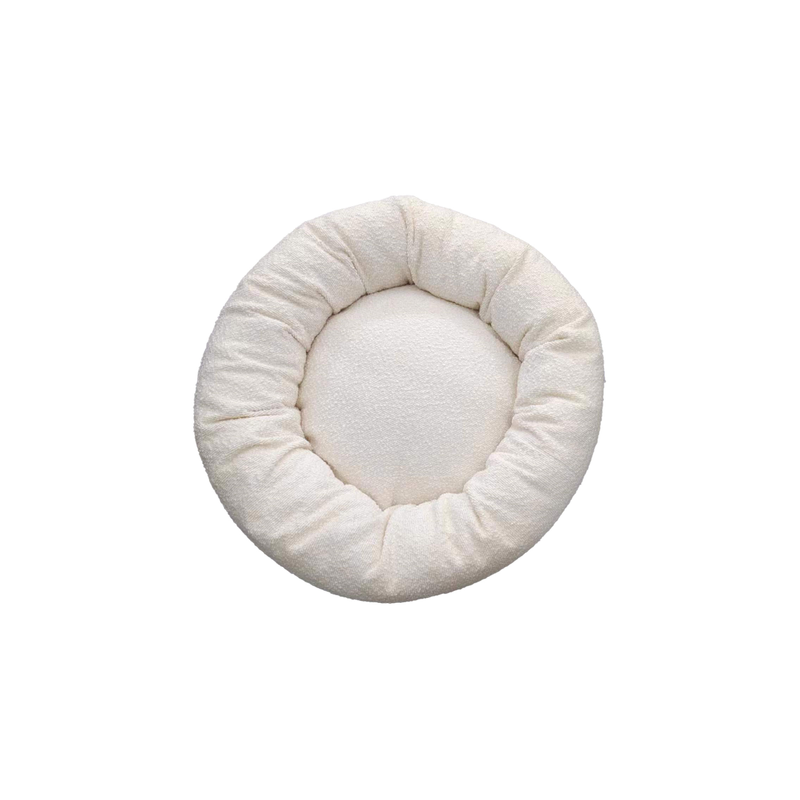 Round Boucle Pet Bed Cream