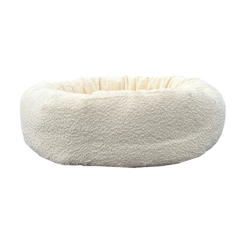 Round Boucle Pet Bed Cream