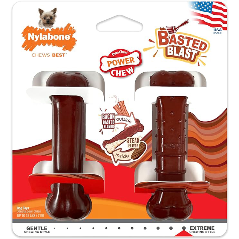 Nylabone Power Chew Basted Bone Twin Pack
