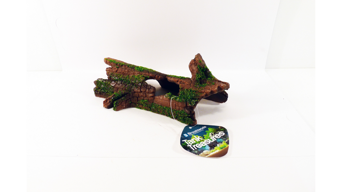 Lying Log with Moss 19cm