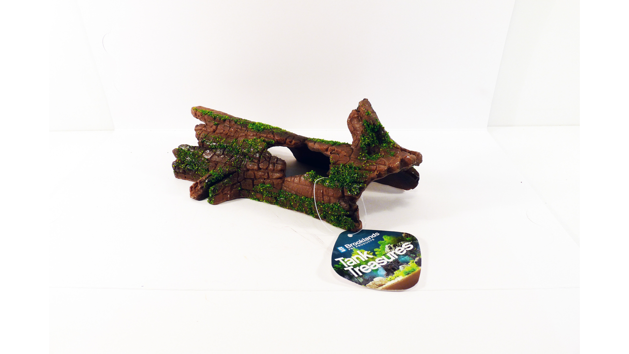 Lying Log with Moss 19cm