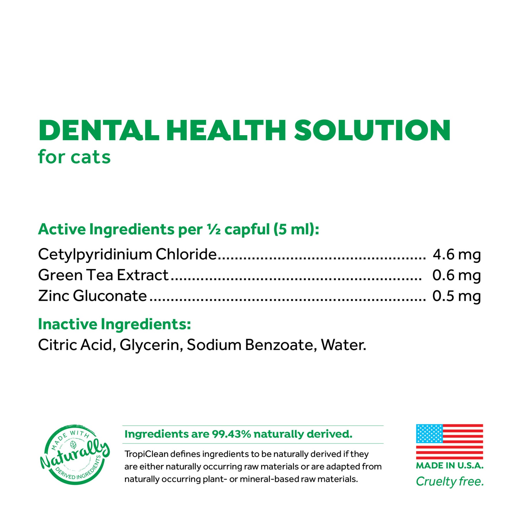 Tropiclean Fresh Breath Dental Solution Cats