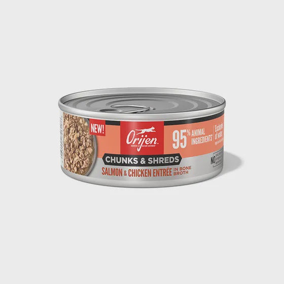 ORIJEN Salmon & Chicken Entrée in Bone Broth Adult Cat Wet Food 155g