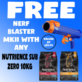 Nutrience Sub Zero Large Breed Fraser Valley + "NERF BLASTER MKII FREE!" with the 10KG PACK