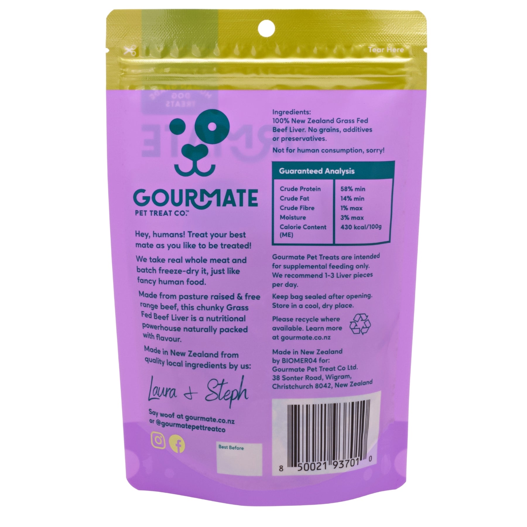 Gourmate Grass Fed Beef Liver 65g