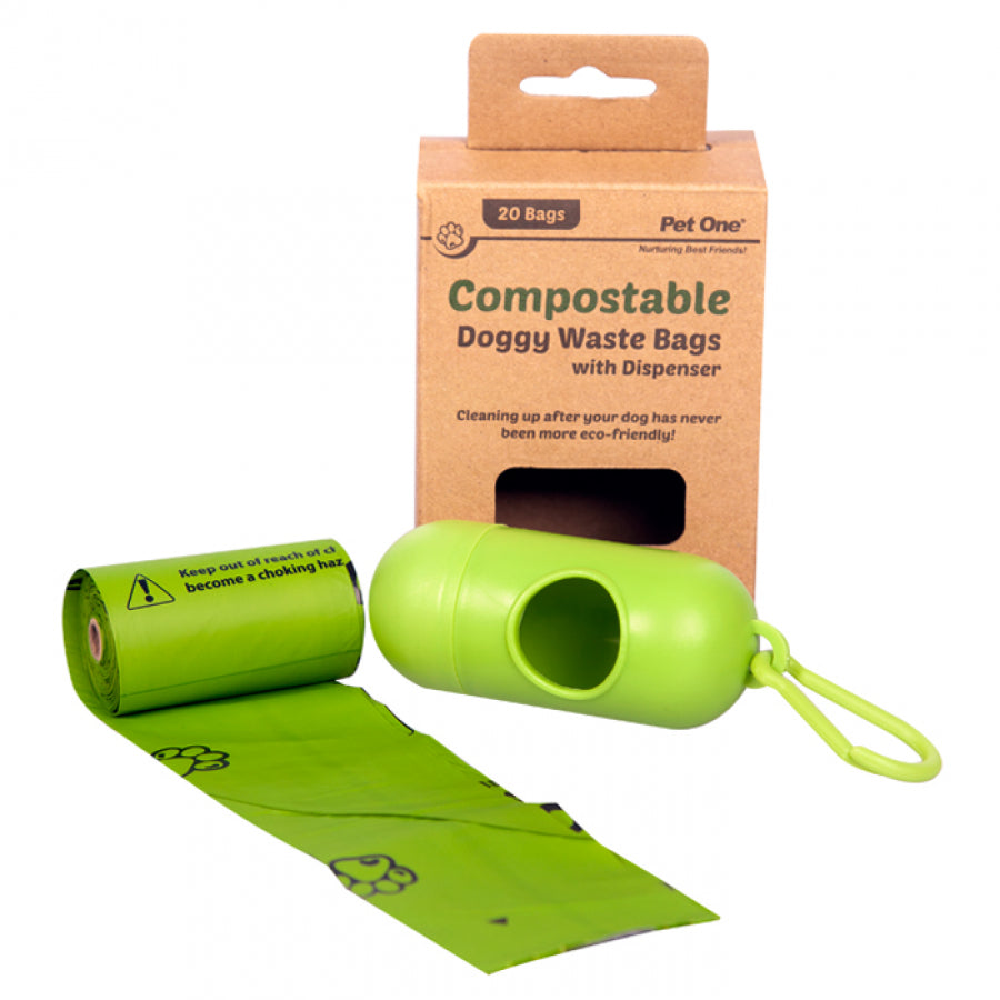 Pet One Compostable Waste Bag and Dispenser