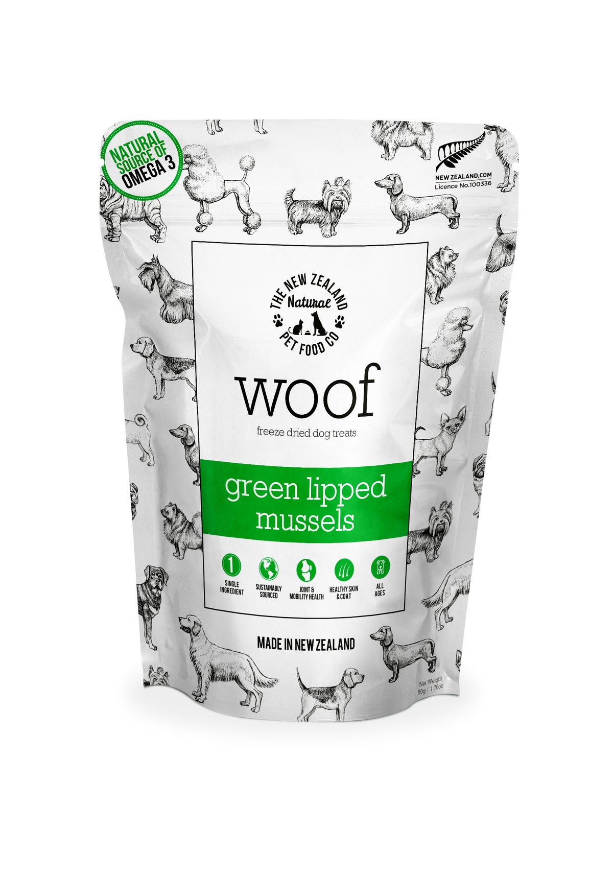 Woof Green Lipped Mussel 50g