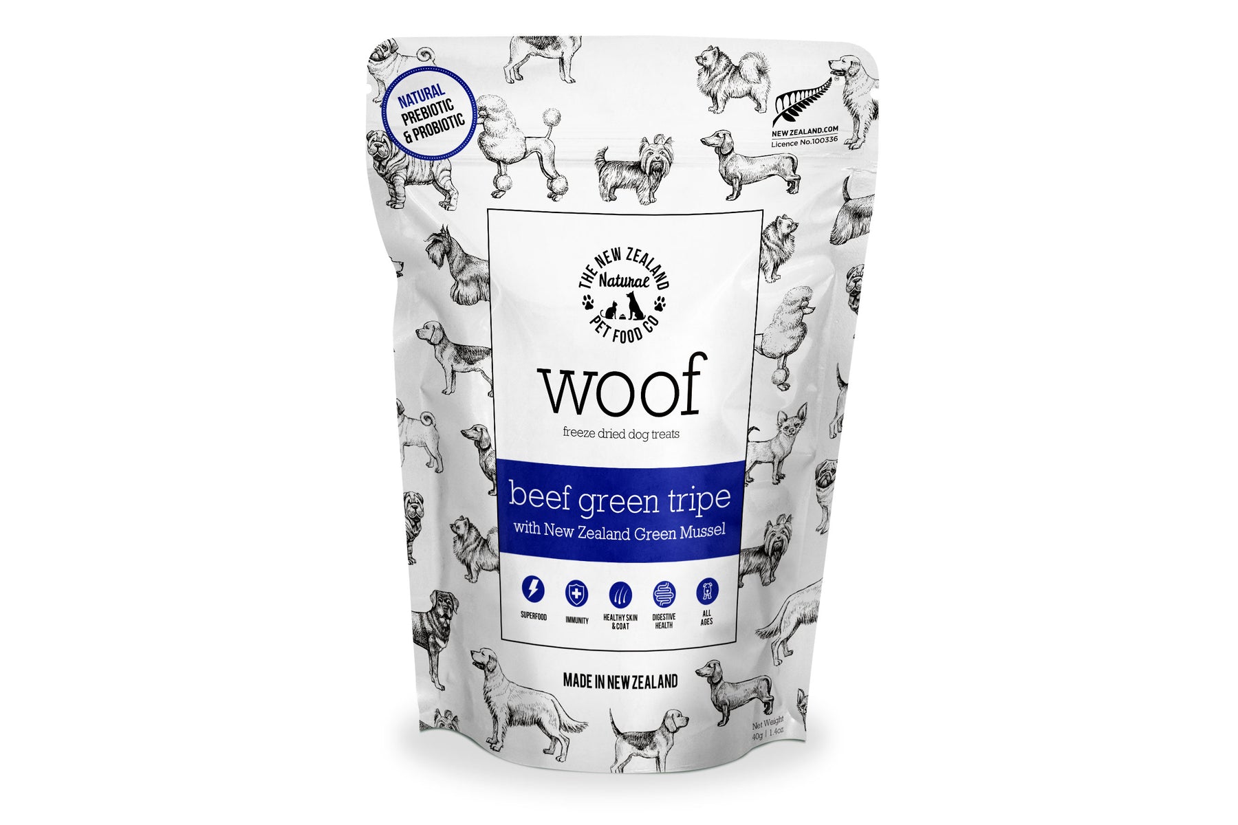 Woof Beef Green Tripe Treat 50g