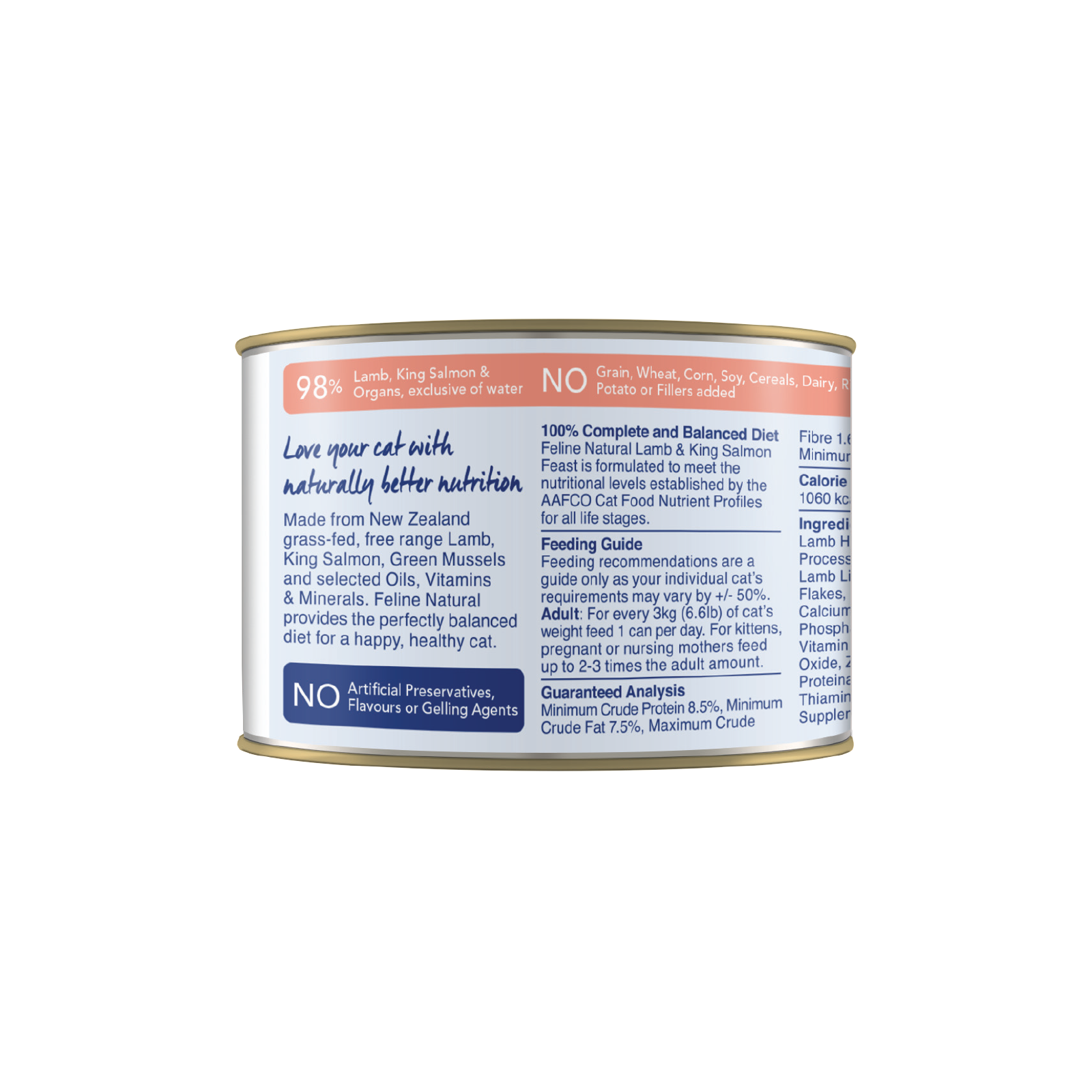 Feline Natural Lamb and Salmon Feast Can