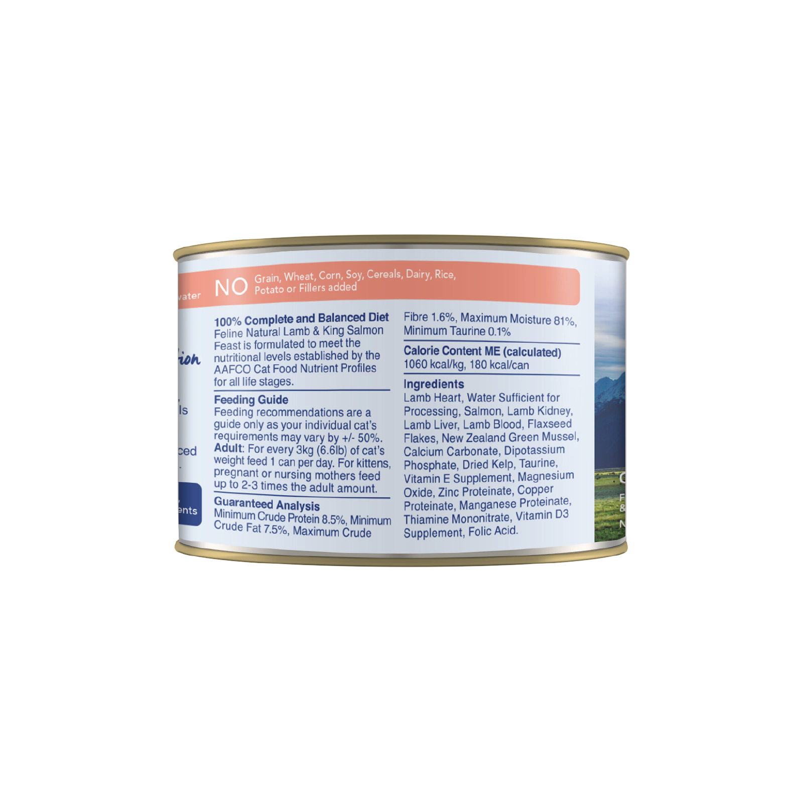 Feline Natural Lamb and Salmon Feast Can