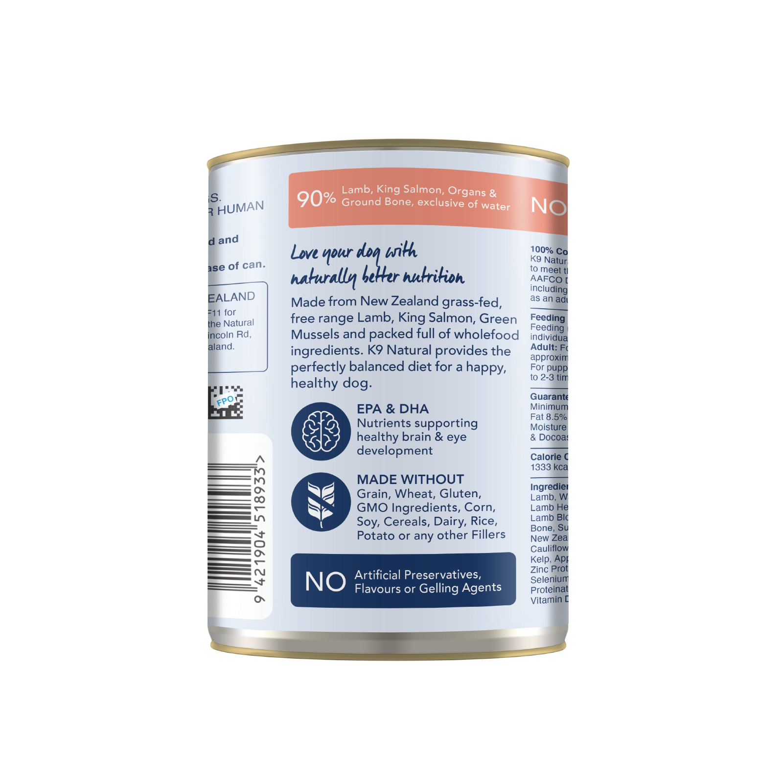 K9 Natural Lamb and Salmon Feast Can