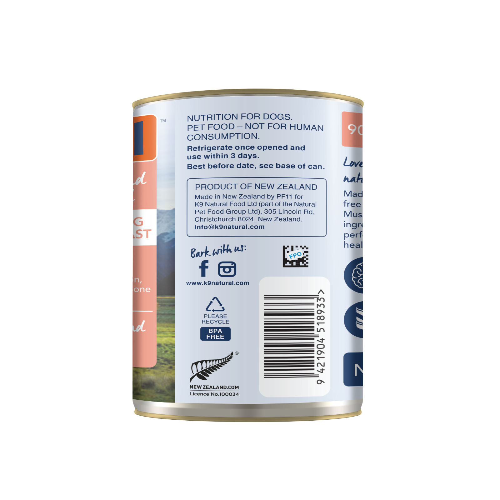 K9 Natural Lamb and Salmon Feast Can