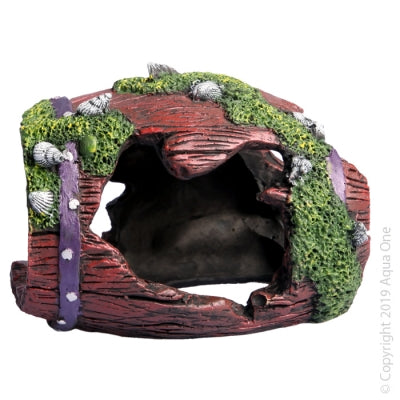 Aqua One Ornament Ruined Barrel with Shells