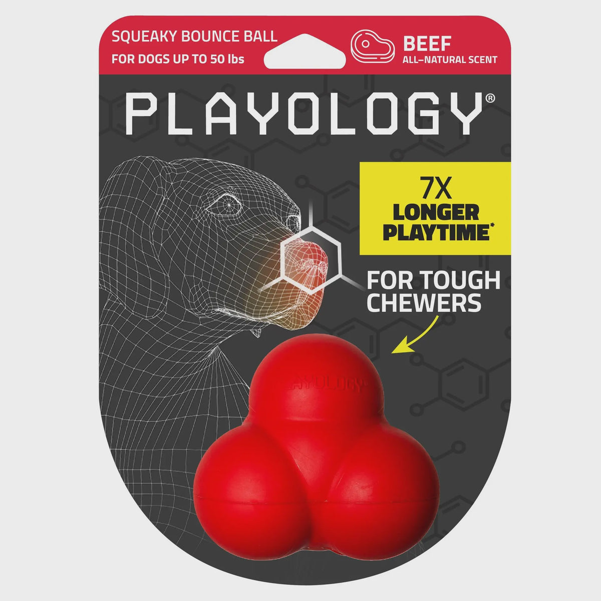 Playology Squeaky Bounce Ball - Beef Medium