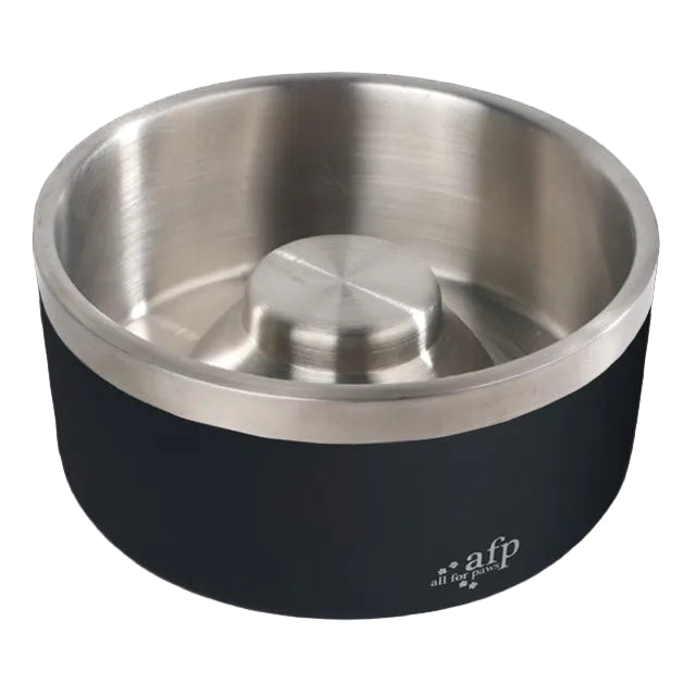 All For Paws  Lifestyle Dog Slow Feeding Stainless Steel Bowl