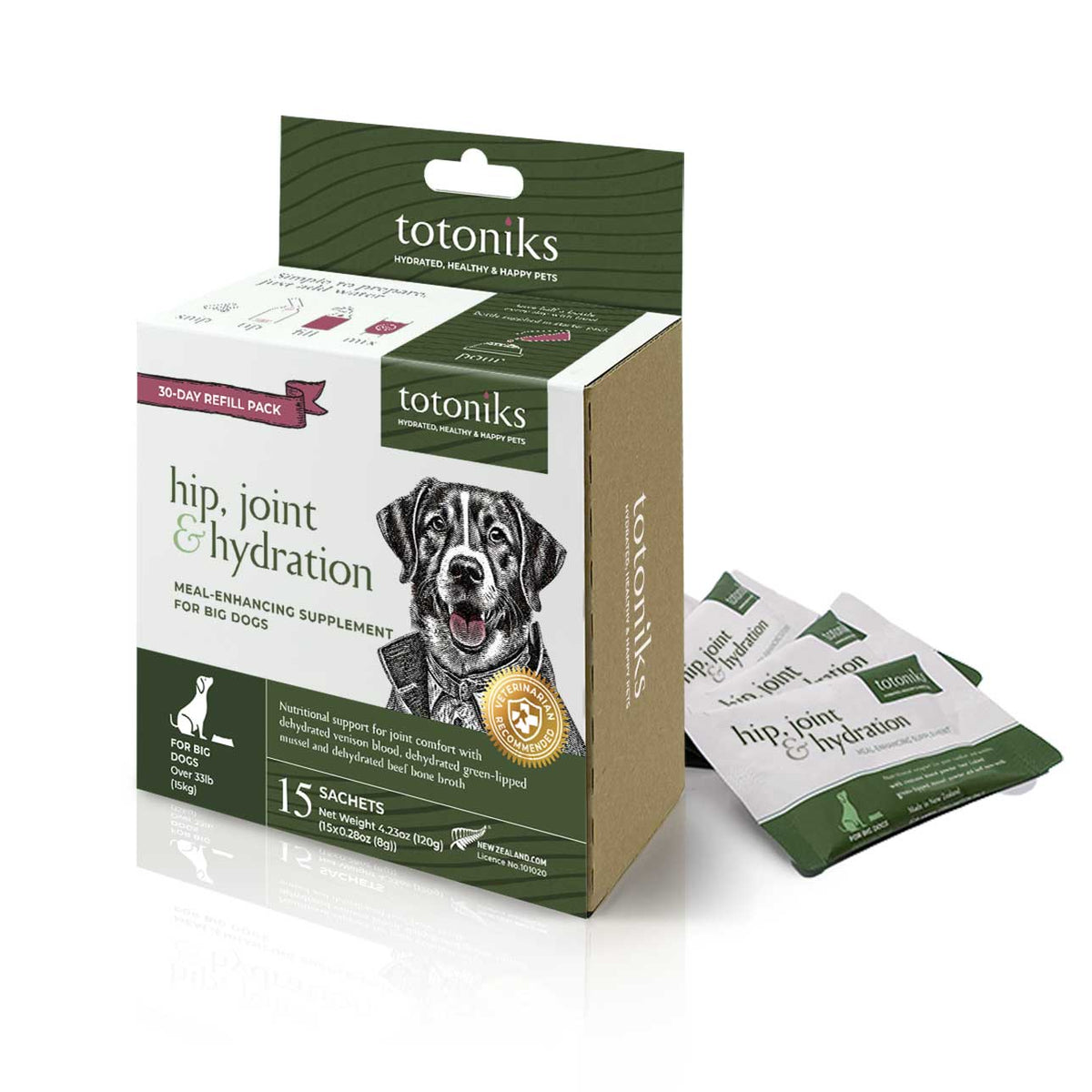 Totoniks Hip, Joint & Hydration Refill Pack Large Dog