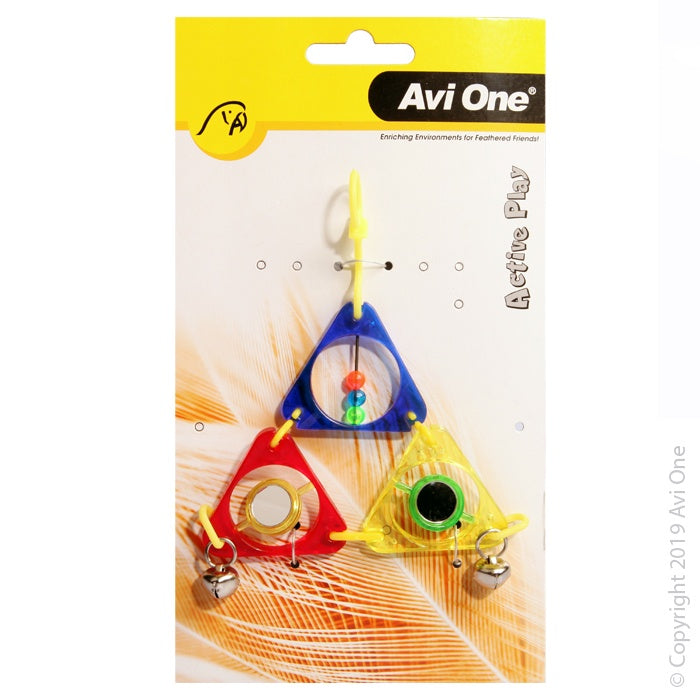 Triangle Pyramid With Mirror Beads And Bell