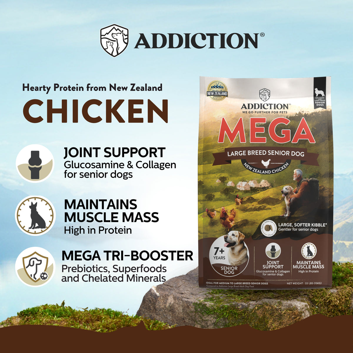 Addiction Mega Chicken for Large Breed Senior
