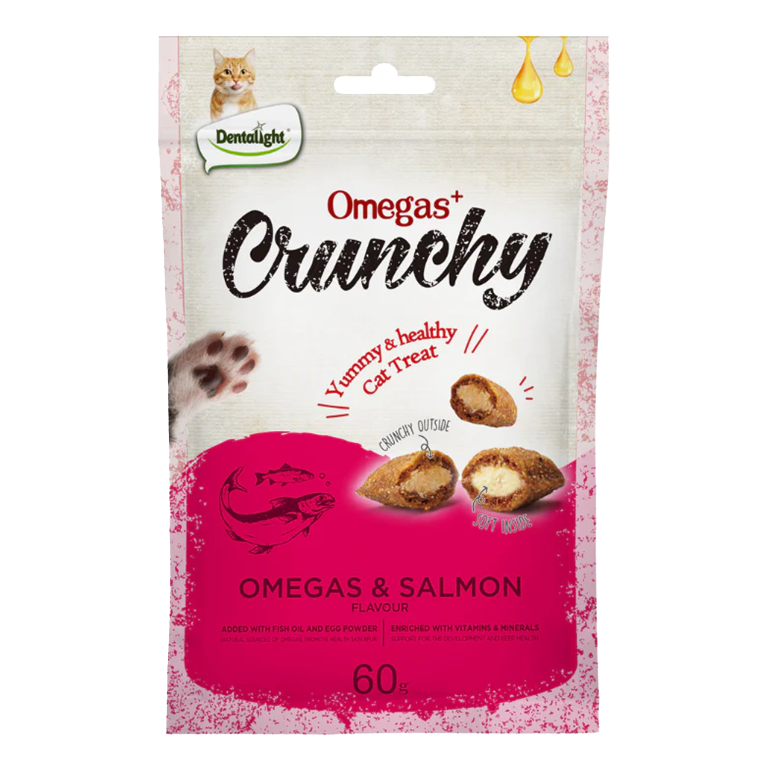 Dentalight Crunchies Cat Treat Omegas & Salmon Flavour