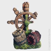 Aqua One Ornament - Mini Barrel with Ship Wheel