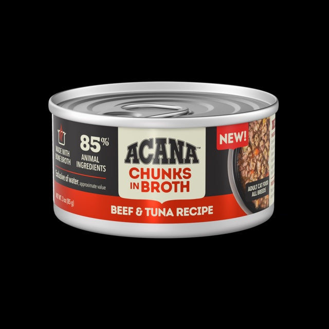 ACANA Beef & Tuna Recipe in Broth Adult Cat Wet Food 85g