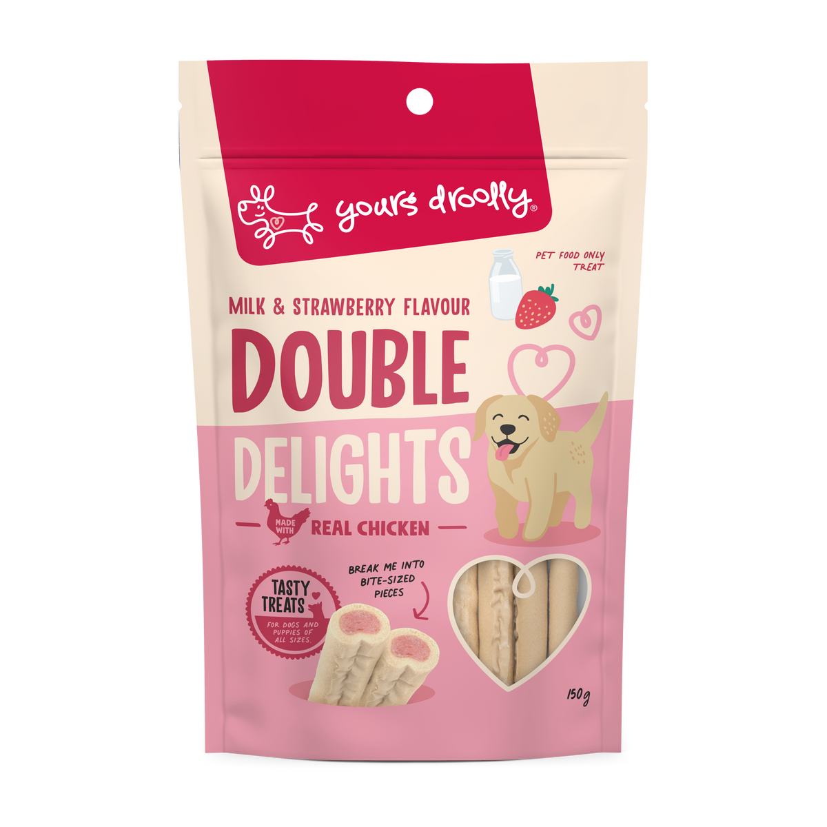 Yours Droolly Double Delight Milk & Strawberry