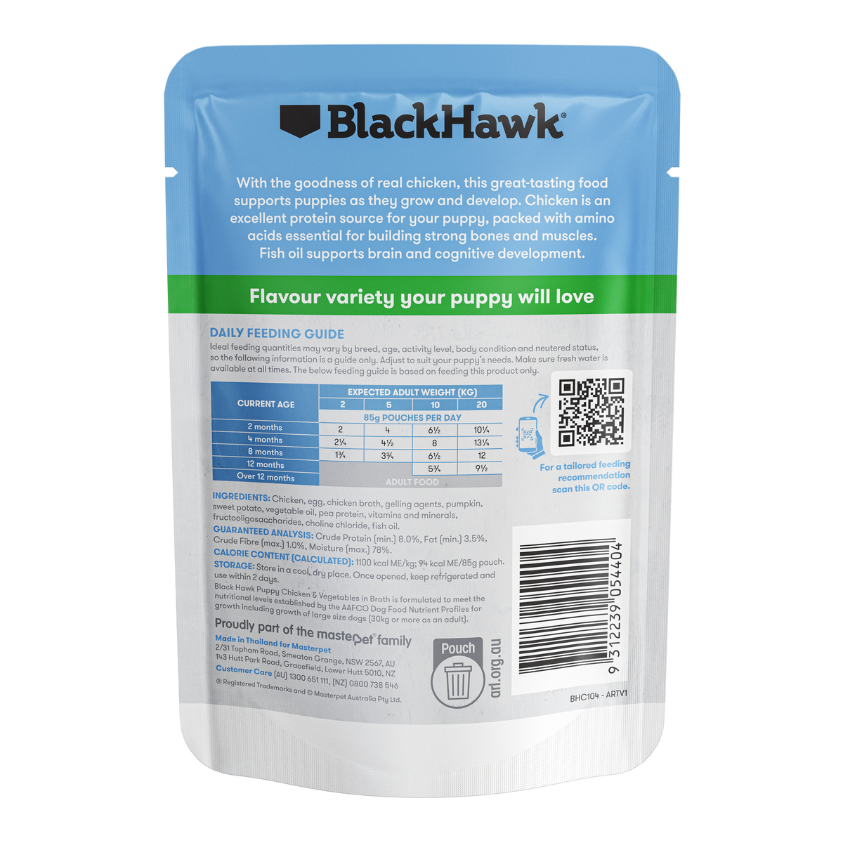 Black Hawk Puppy Original Puppy Pouch Chicken & Veg