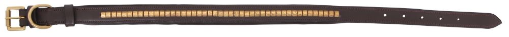Cavallino Brass Clincher Leather Dog Collar