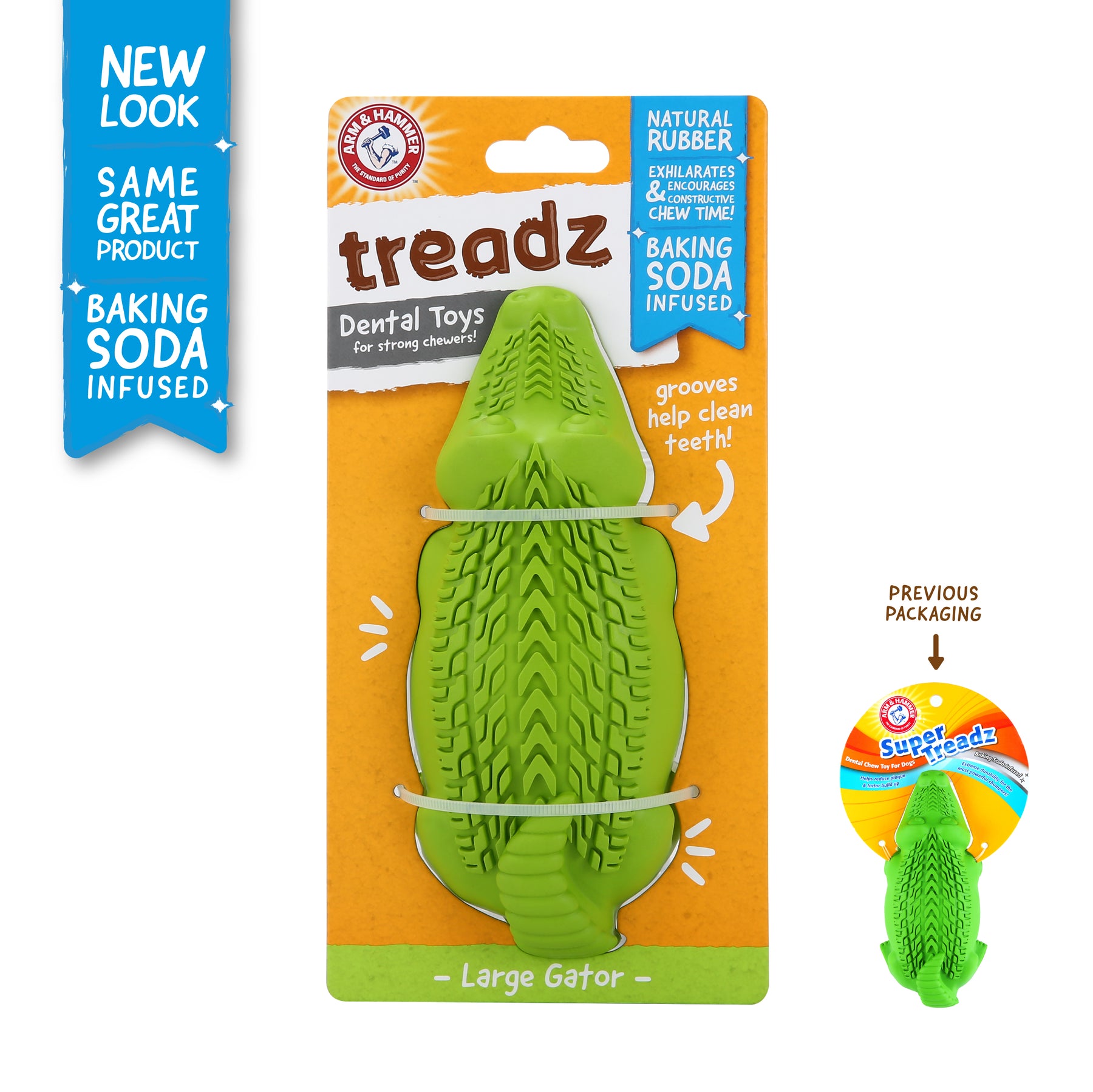 Arm & Hammer Super Treadz Large Gator Dental Toy