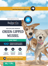 Bailey+Co Freeze Dried NZ Premium Green-Lipped Mussel Raw Treat 50g