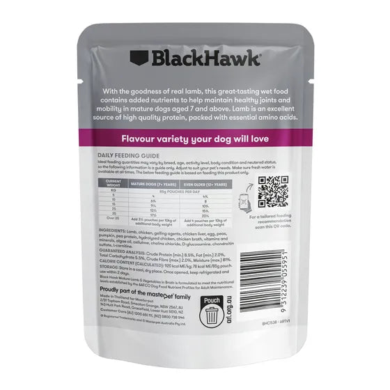 Black Hawk Original Mature Lamb & Vegetables 85g