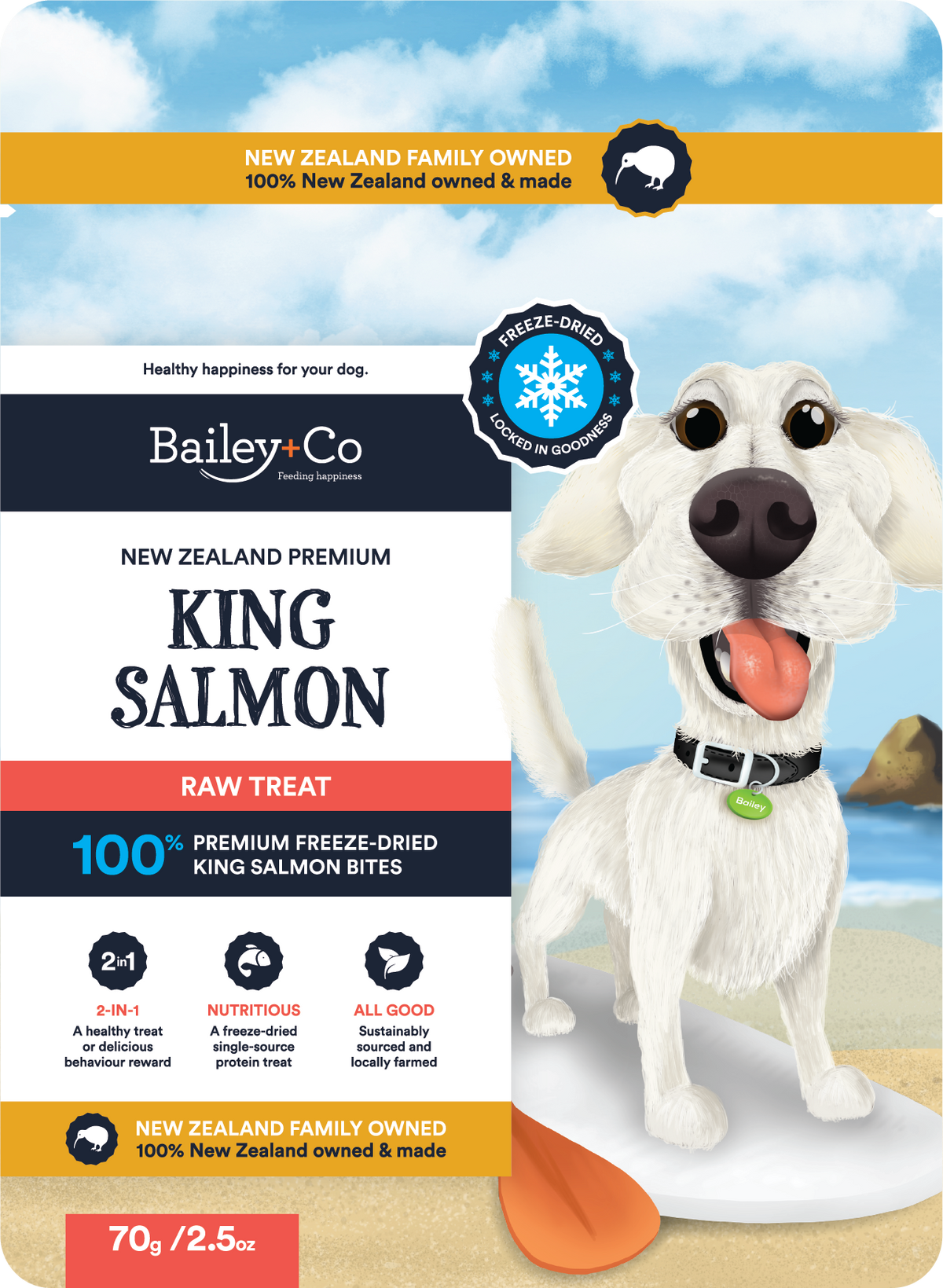 Bailey+Co Salmon Bites Dog 70g