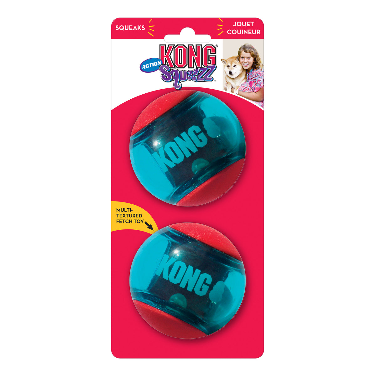Kong Squeezz Action Ball 2pk