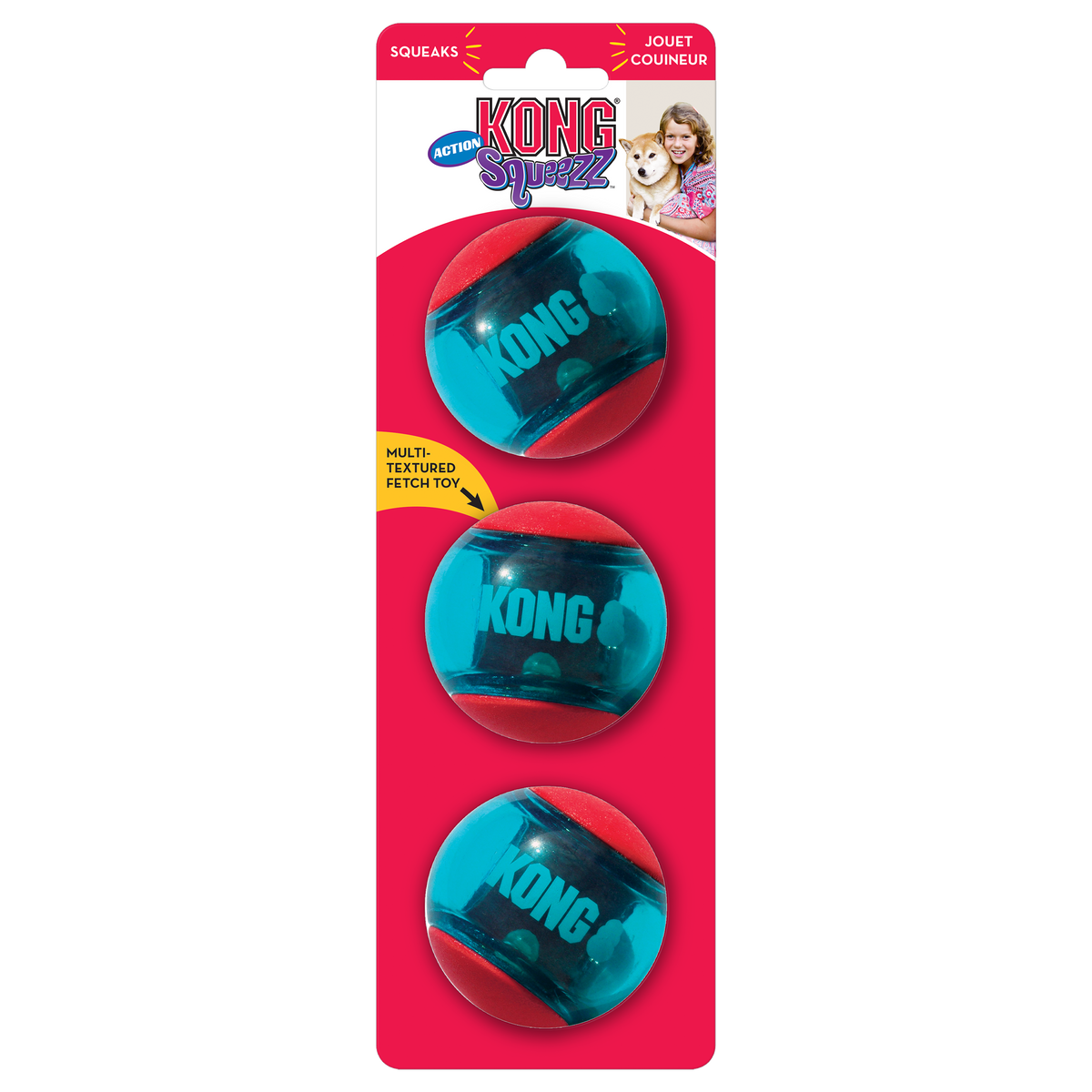 Kong Squeezz Action Ball 3pk