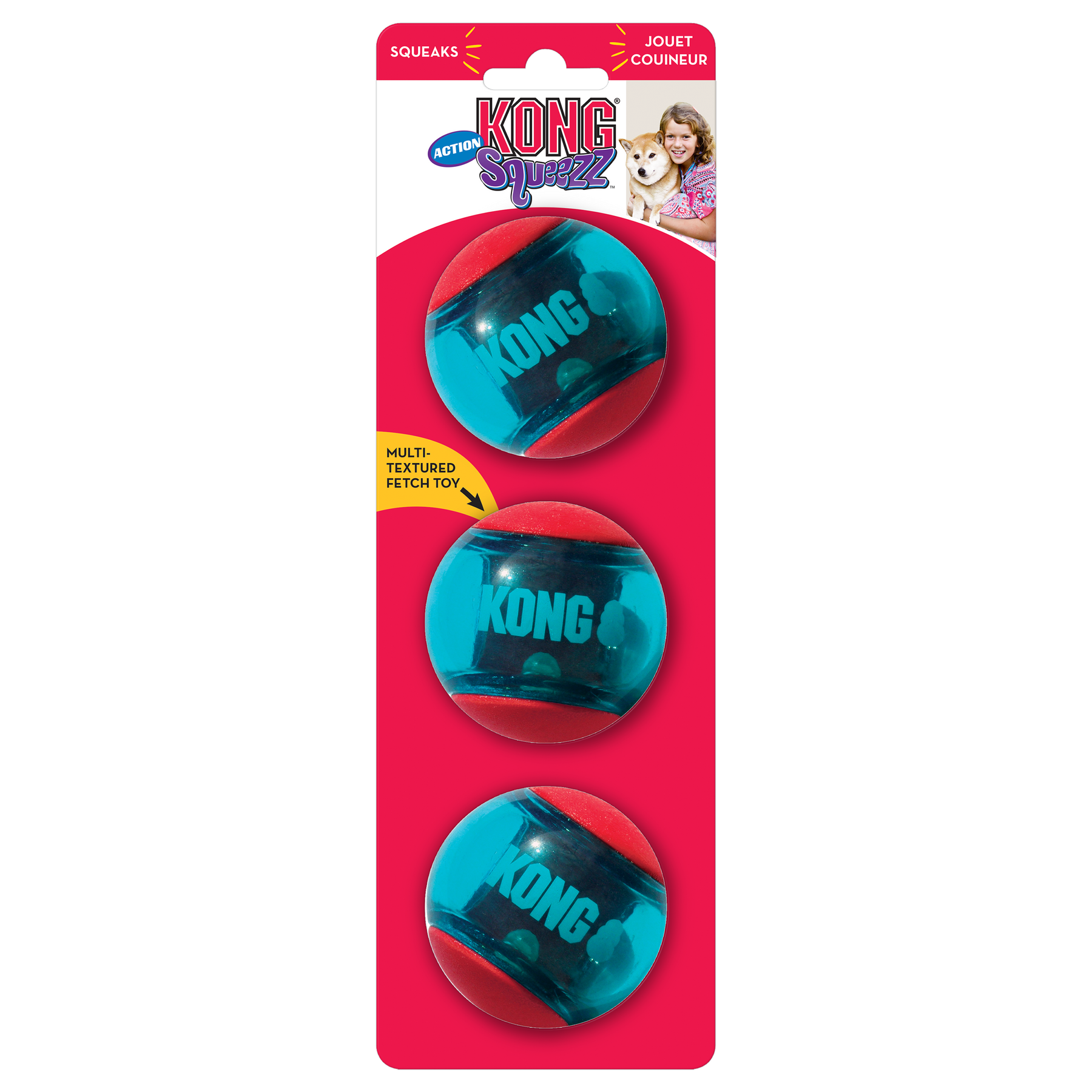 Kong Squeezz Action Ball 3pk