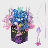 Pet One Cat Toy Wand Mouse With Tail 45cm Assorted Colours
