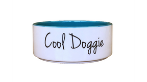 Cool Doggie Bowl Natural/Teal 15cm*
