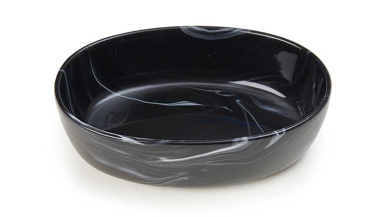 Marble Bowl Oval Black