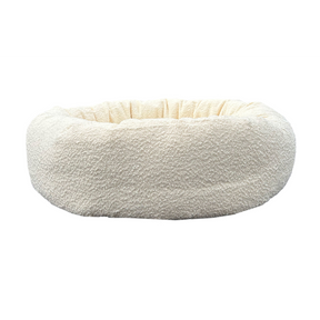 Round Boucle Pet Bed Cream